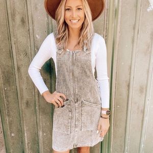 Olive overall dress